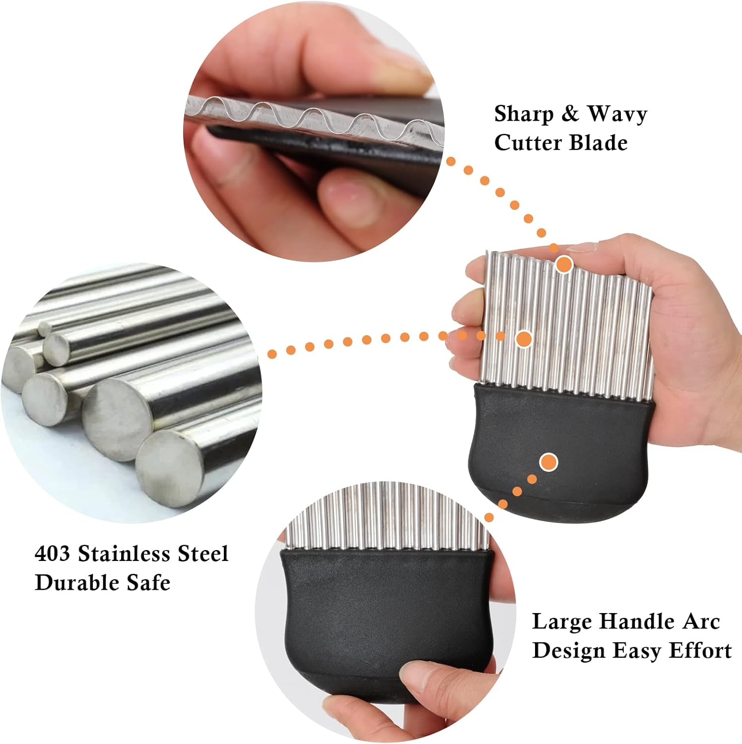 2 Pcs Stainless Steel Crinkle  - Meal Prep Quick 评论和价格