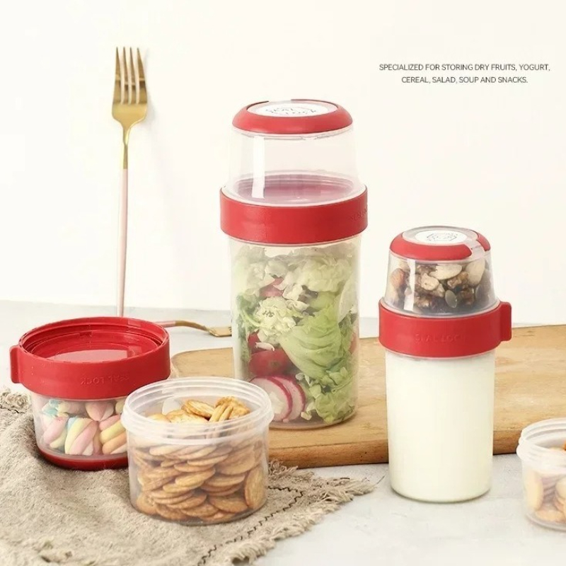 Portable Plastic Breakfast Cup - Meal Prep Oatmeal Jars 评论和价格