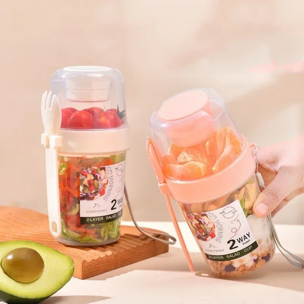 Portable Salad Cup Breakfast C - Meal Prep Oatmeal Jars 评论和价格