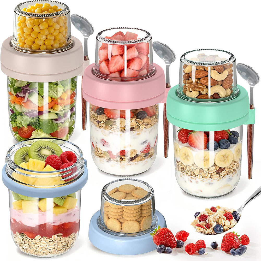 Overnight Oats Containers with - Meal Prep Oatmeal Jars 评论和价格
