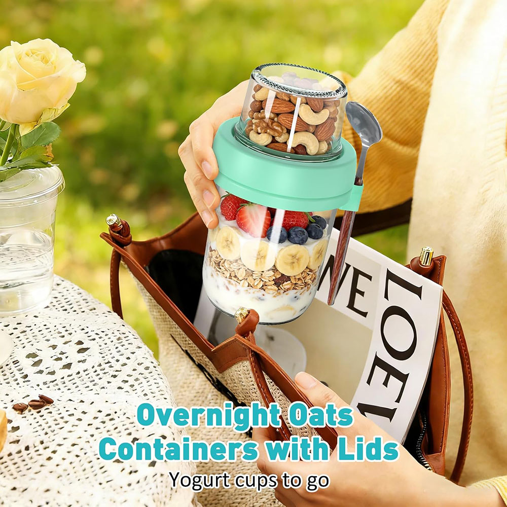 Overnight Oats Containers with - Meal Prep Oatmeal Jars 评论和价格