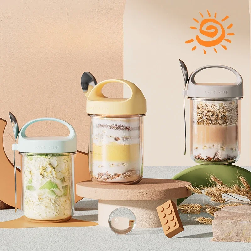 420ML New Breakfast Cups Oatme - Meal Prep Oatmeal Jars 评论和价格