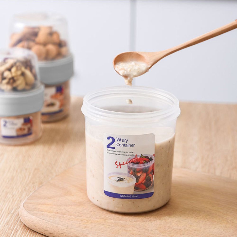 Portable Dual Layer Food Stora - Meal Prep Yogurt Bowl 评论和价格