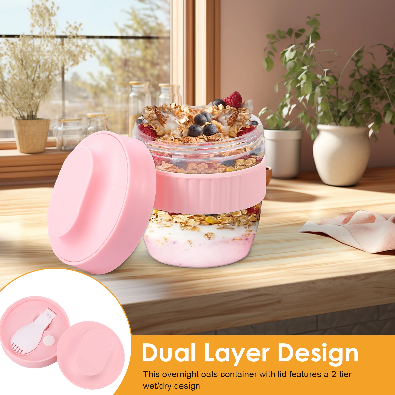 Double Layer Overnight Oats Co - Meal Prep Oatmeal Jars 评论和价格