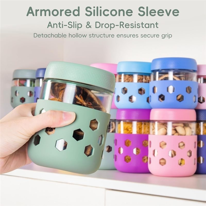 AB33-Glass Jars With Airtight  - Meal Prep Oatmeal Jars 评论和价格